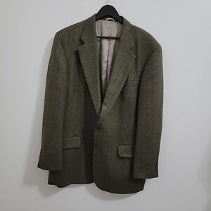 Oak Creek for Dillard's Olive Green Blazer 100% Wool Size 44L XL USA Made